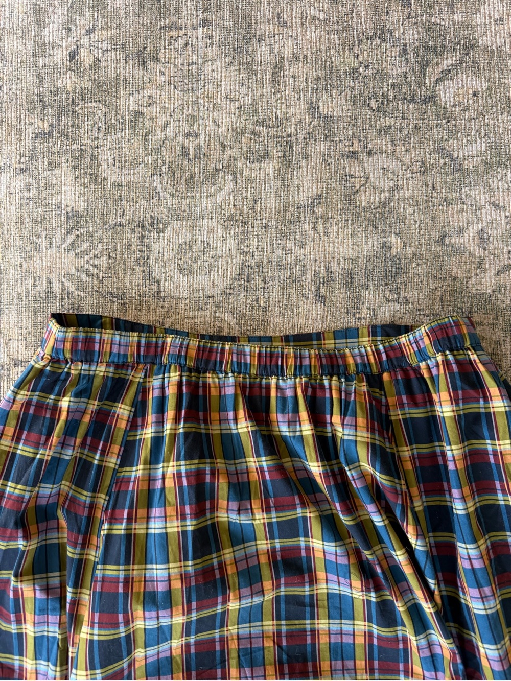 NWOT Maeve Jacie Poplin Printed Maxi Skirt Plaid Cotton Flowy Colorful Size XL - Picture 7 of 8